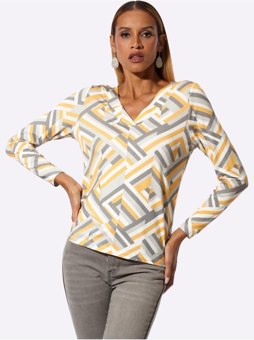 T-shirt en v jersey fin - taille standard - helline - Kiabi