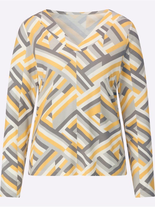 T-shirt en v jersey fin - taille standard - helline - Kiabi