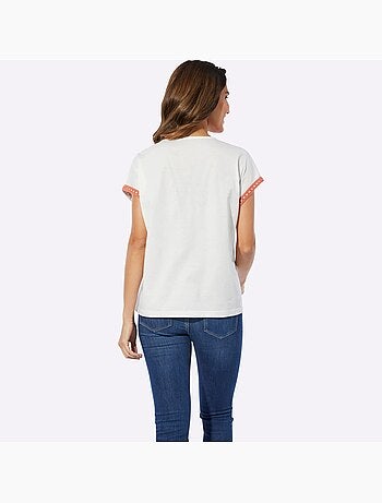 T-shirt En V Motif Ethnique Tendance - Taille Standard - Moda Vilona