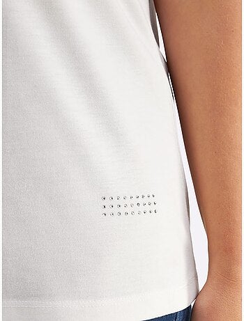 T-shirt En V Petites Pierres Brillantes Fantaisie - Taille Standard - Sheego