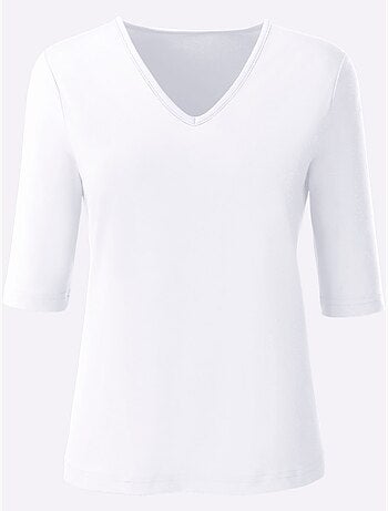 T-shirt En V Toucher Doux Et Agréable - Taille Standard - Witt