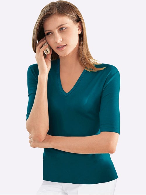 T-shirt En V Toucher Doux Et Agréable - Taille Standard - Witt - Kiabi
