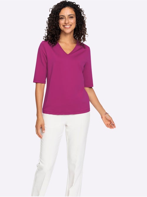 T-shirt En V Toucher Doux Et Agréable - Taille Standard - Witt - Kiabi