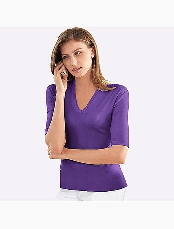 T-shirt En V Toucher Doux Et Agréable - Taille Standard - Witt