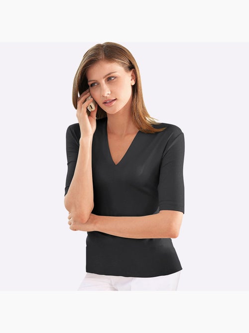 T-shirt En V Toucher Doux Et Agréable - Taille Standard - Witt - Kiabi