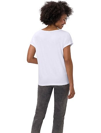 T-shirt En V Viscose Douce Et Fluide - Taille Standard - helline