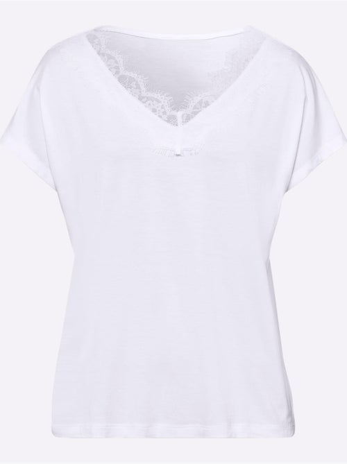 T-shirt En V Viscose Douce Et Fluide - Taille Standard - helline - Kiabi