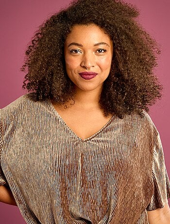 T-shirt en velours côtelé à manches courtes