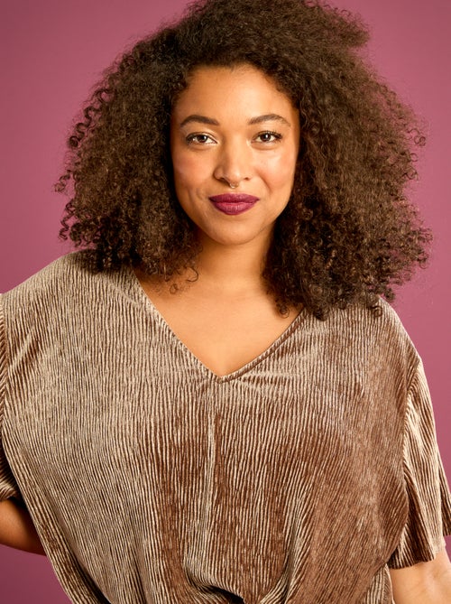 T-shirt en velours côtelé à manches courtes - Kiabi