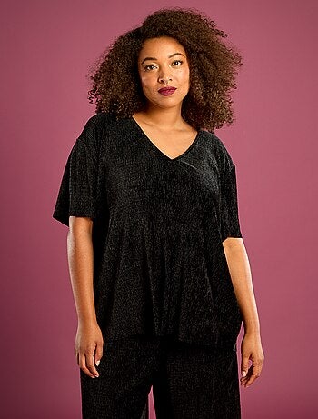 T-shirt en velours côtelé à manches courtes