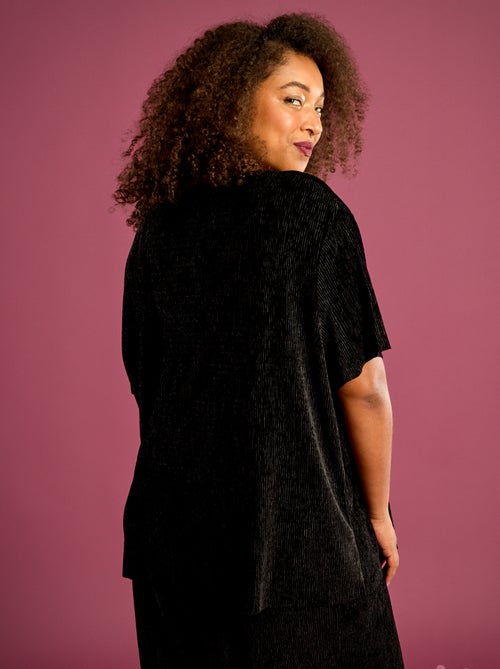 T-shirt en velours côtelé à manches courtes - Kiabi