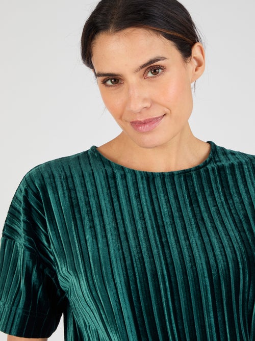 T-shirt en velours plissé satiné - Damart - Kiabi