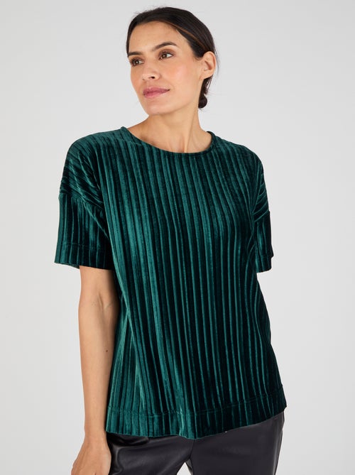 T-shirt en velours plissé satiné - Damart - Kiabi