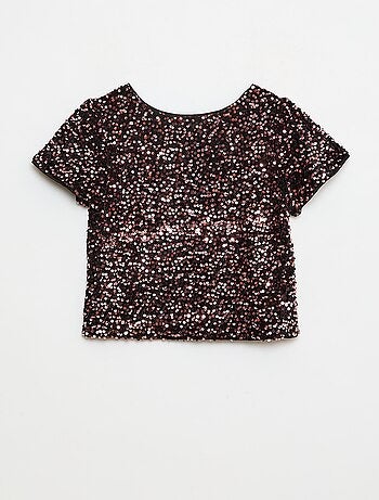 T-shirt en velours sequins