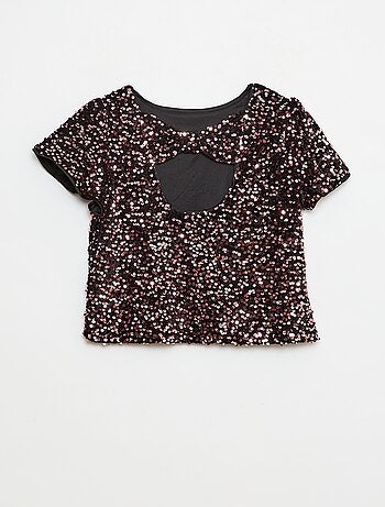 T-shirt en velours sequins
