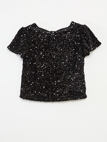 T-shirt en velours sequins