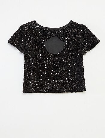 T-shirt en velours sequins