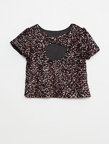 T-shirt en velours sequins
