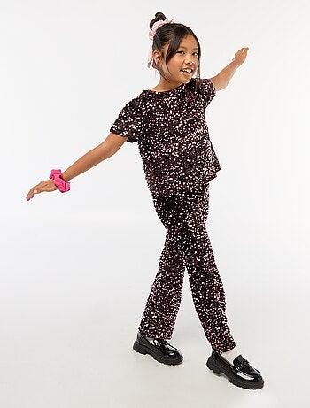 T-shirt en velours sequins