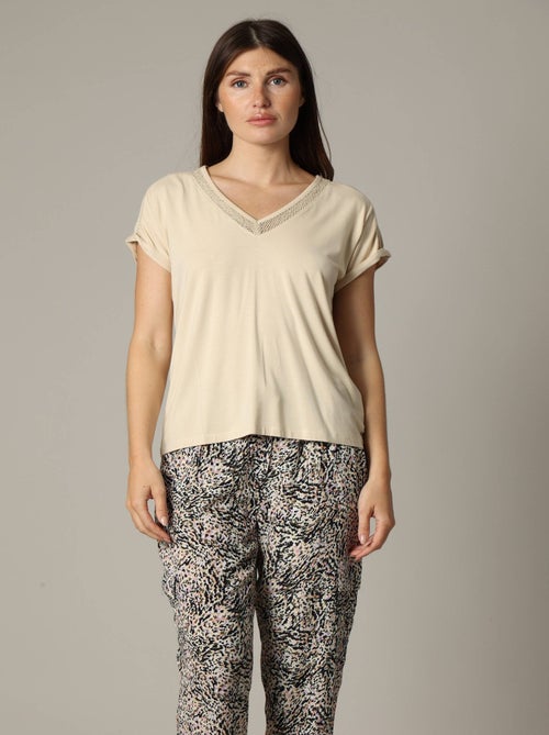 T-shirt en viscose avec détails fantaisie 'Deeluxe' - Kiabi