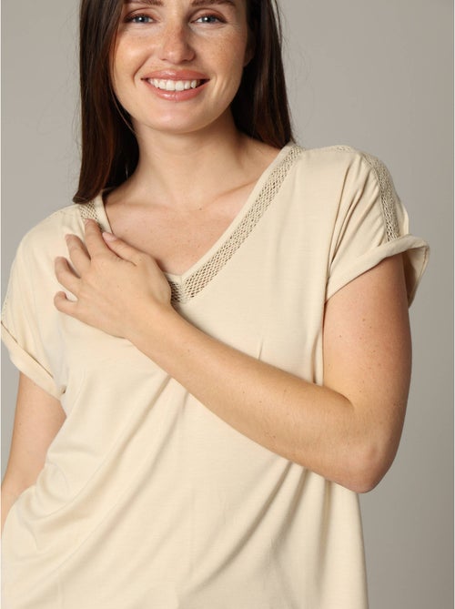 T-shirt en viscose avec détails fantaisie 'Deeluxe' - Kiabi