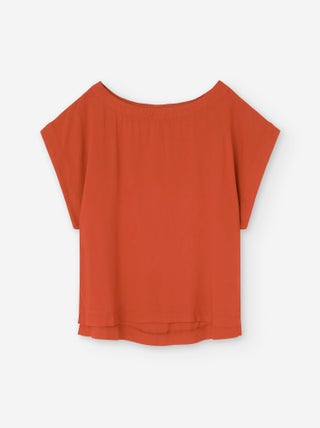T-Shirt en Viscose avec Ourlet Asymétrique