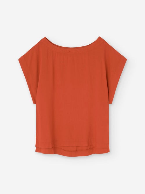T-Shirt en Viscose avec Ourlet Asymétrique - Kiabi