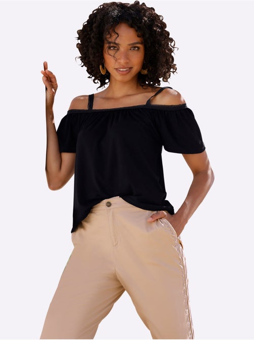 T-shirt Encolure Carmen - Taille Standard - Helline - Kiabi T-shirt Encolure Carmen - Taille Standard - Helline - Kiabi