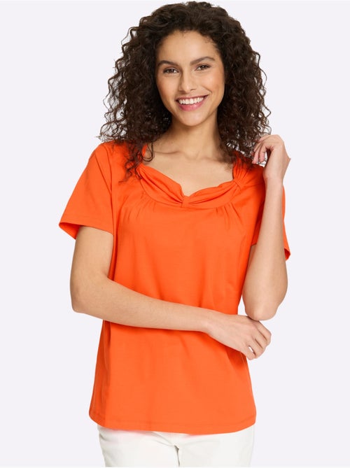 T-shirt Encolure Raffinée - Taille Standard - Helline - Kiabi