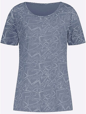 T-shirt Encolure Ronde Passepoilée - Taille Standard - Moda Vilona