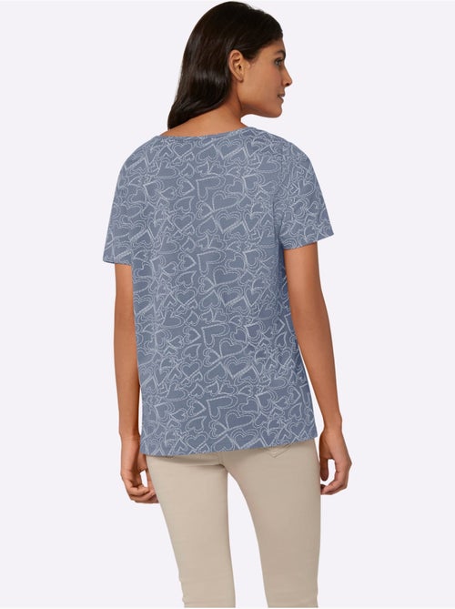 T-shirt Encolure Ronde Passepoilée - Taille Standard - Moda Vilona - Kiabi