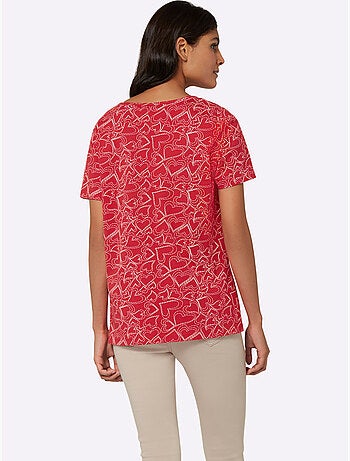 T-shirt Encolure Ronde Passepoilée - Taille Standard - Moda Vilona