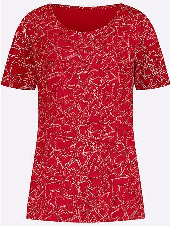 T-shirt Encolure Ronde Passepoilée - Taille Standard - Moda Vilona