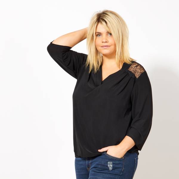 t shirt femme dentelle noir