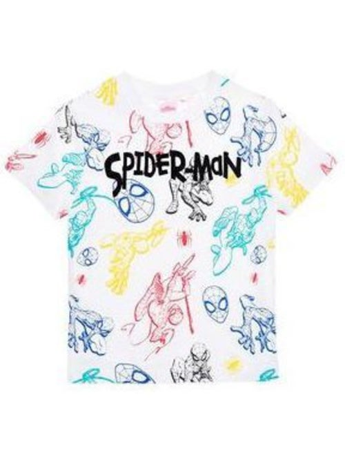 T-shirt enfant - spiderman - spiderman - 100% coton - blanc - manches courtes - Kiabi T-shirt enfant - spiderman - spiderman - 100% coton - blanc - manches courtes - Kiabi