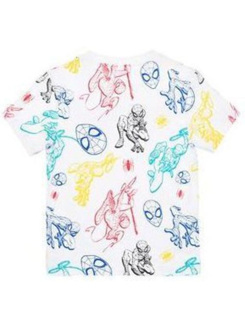T-shirt enfant - spiderman - spiderman - 100% coton - blanc - manches courtes - Kiabi T-shirt enfant - spiderman - spiderman - 100% coton - blanc - manches courtes - Kiabi