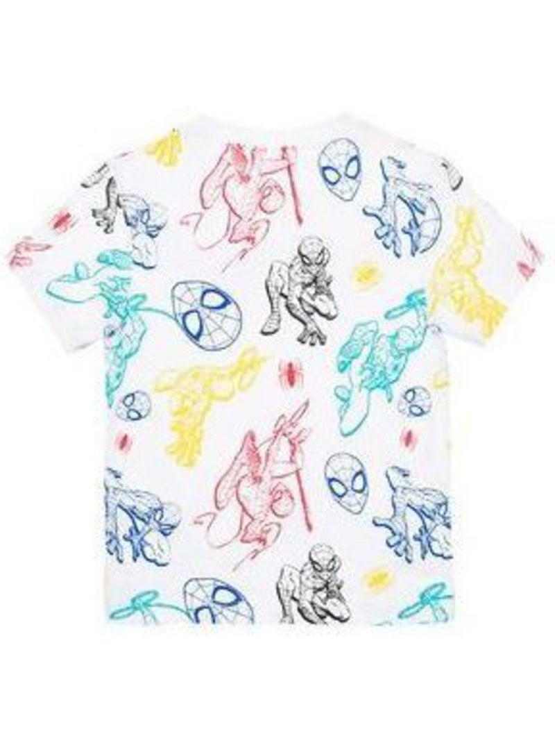 T-shirt enfant - spiderman - spiderman - 100% coton - blanc - manches courtes Blanc - Kiabi