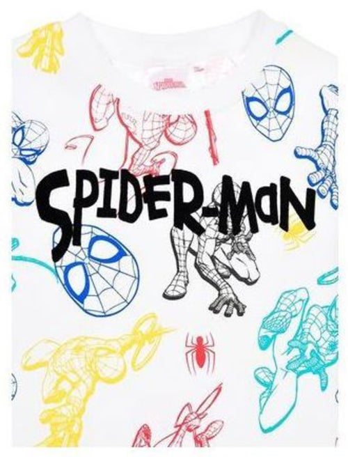 T-shirt enfant - spiderman - spiderman - 100% coton - blanc - manches courtes - Kiabi T-shirt enfant - spiderman - spiderman - 100% coton - blanc - manches courtes - Kiabi