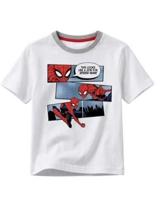 T-shirt enfant - spiderman - spiderman - 100% coton - blanc - motif comics - Kiabi