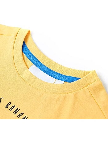 T-shirt enfant 100% coton clair à imprimé singe et palmiers - vidaxl