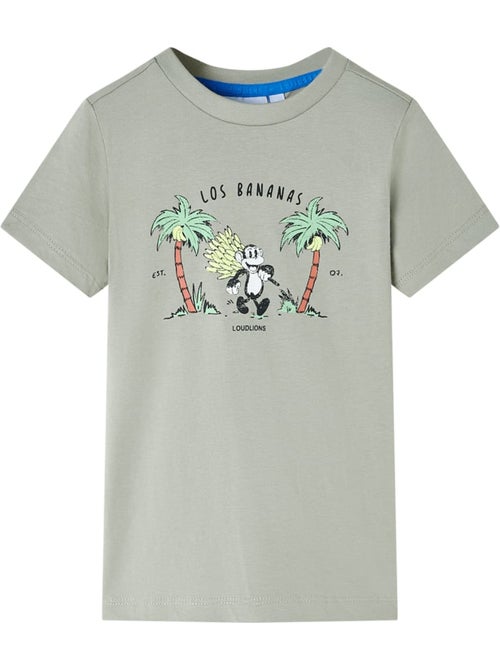 T-shirt enfant 100% coton clair à imprimé singe et palmiers - vidaxl - Kiabi T-shirt enfant 100% coton clair à imprimé singe et palmiers - vidaxl - Kiabi