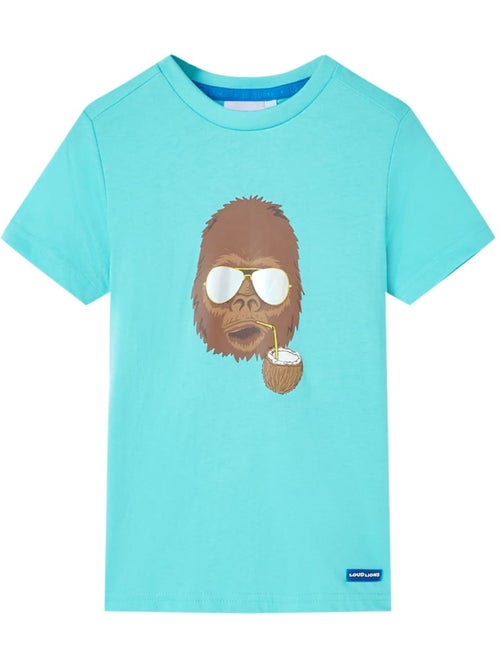 T-shirt enfant 100% coton col rond gorille et noix de coco clair - vidaxl - Kiabi T-shirt enfant 100% coton col rond gorille et noix de coco clair - vidaxl - Kiabi