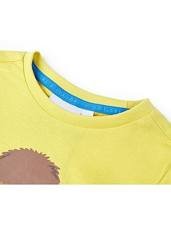 T-shirt enfant 100% coton col rond gorille et noix de coco clair - vidaxl