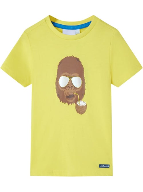 T-shirt enfant 100% coton col rond gorille et noix de coco clair - vidaxl - Kiabi