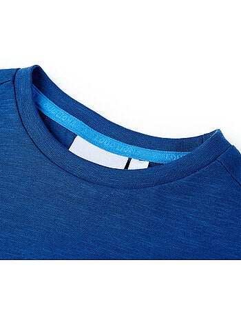 T-shirt enfant 100% coton imprimé requin col rond manches courtes - vidaxl