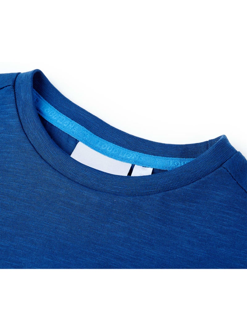 T-shirt enfant 100% coton imprimé requin col rond manches courtes - vidaxl Bleu - Kiabi