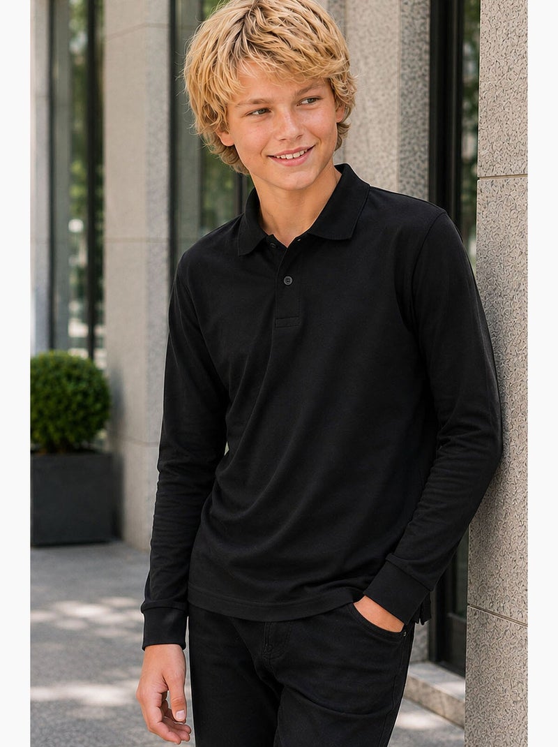 T-shirt enfant à col rond tommy Blanc Noir - Kiabi
