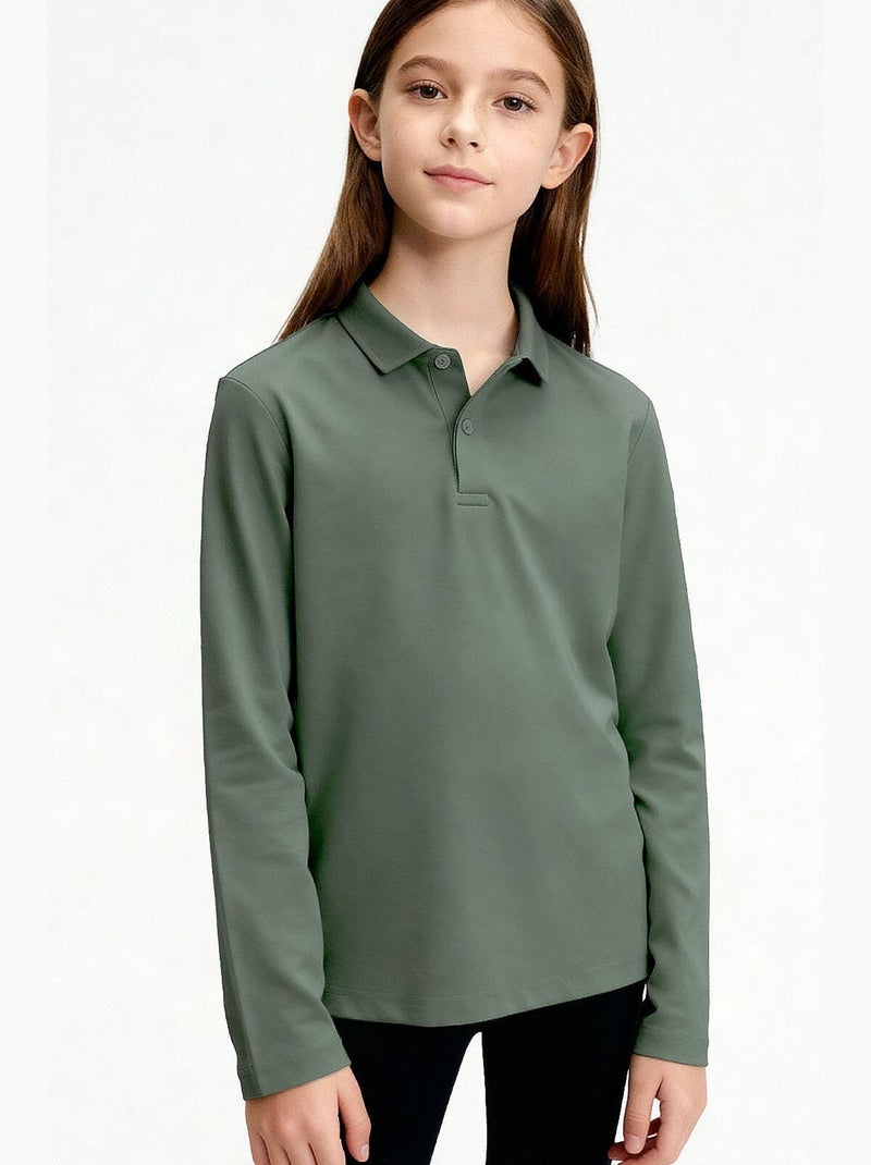 T-shirt enfant à col rond tommy Noir Vert - Kiabi