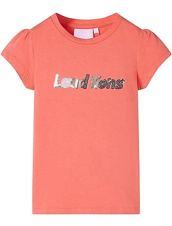 T-shirt enfant à manches cap et lettres brodées à sequins - vidaxl