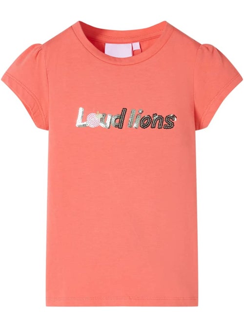 T-shirt enfant à manches cap et lettres brodées à sequins - vidaxl - Kiabi T-shirt enfant à manches cap et lettres brodées à sequins - vidaxl - Kiabi